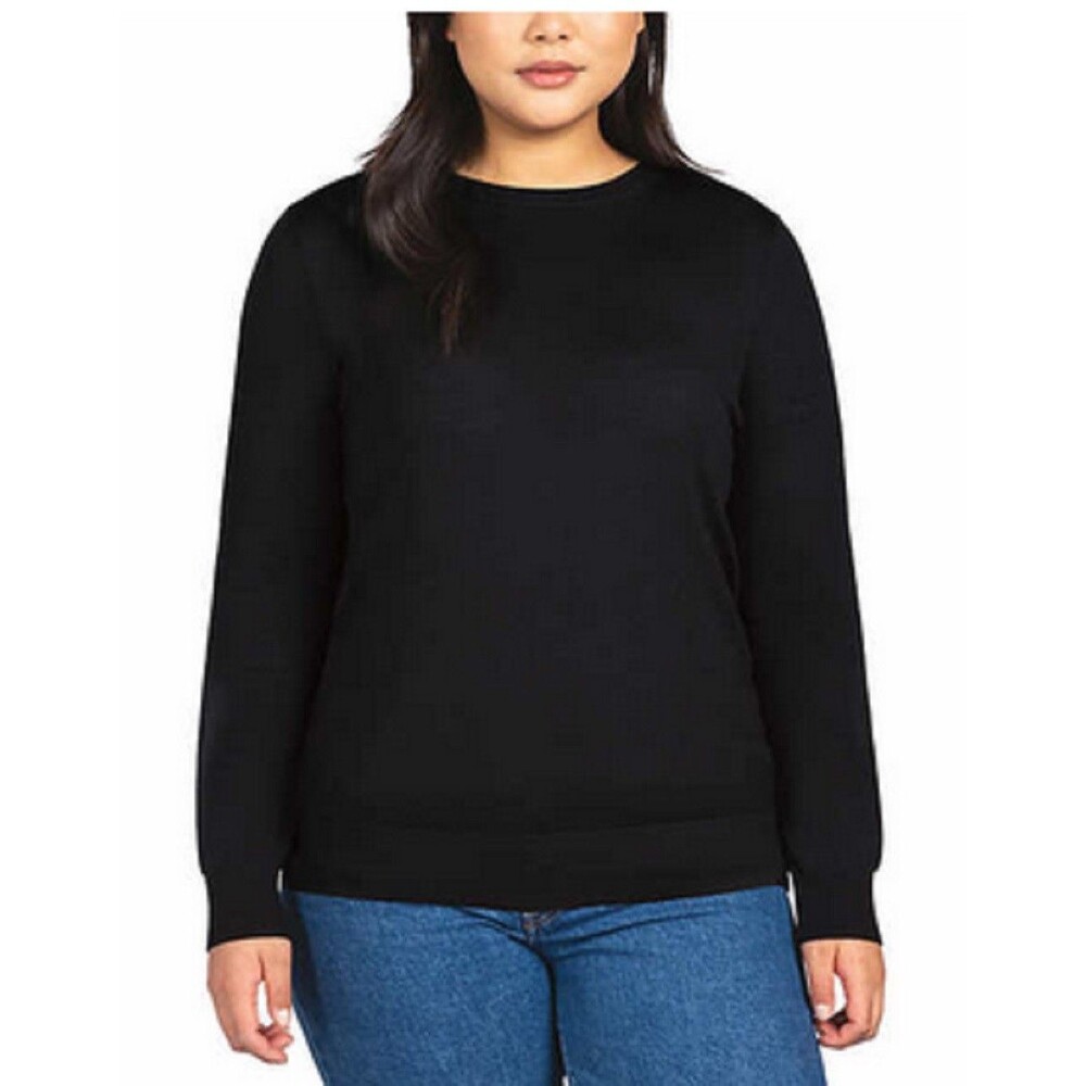 Katherine Barclay Sweater Extra Fine Merino Wool Black XXL NWT